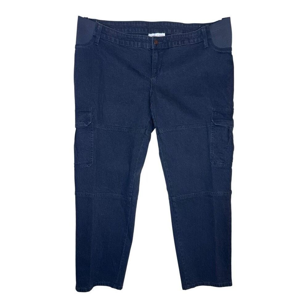 Isabel Maternity Ingrid & Isabel Jeans Womens 16 90s Straight Dark Wash Cargo St